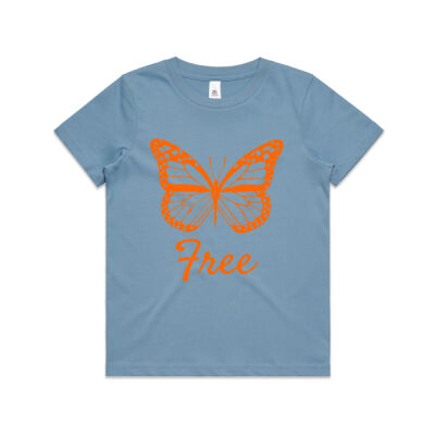 Butterfly "Free" Youth Tee - AS Colour - Kids Youth Tee Thumbnail
