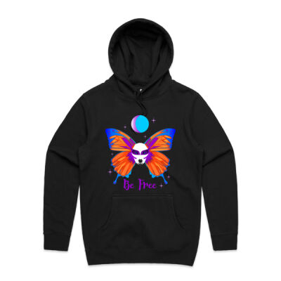 Wolf & Butterfly "Be Free" Hoodie - AS Colour - Stencil Hood - Unisex Thumbnail