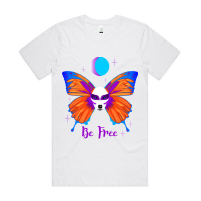 Wolf & Butterfly "Be Free" Tee - AS Colour - Organic Cotton Unisex Tee Thumbnail