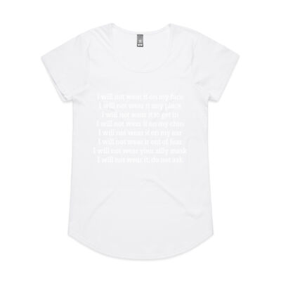 "Will not wear mask" Women's Tee - AS Colour - Women's 'Mali' Scoop Tee Thumbnail