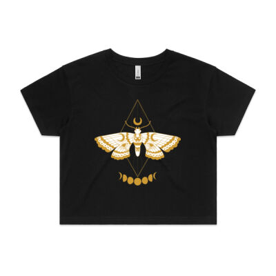Death Moth Short Sleeve Crop - AS COLOUR - Women's Crop Tee Thumbnail